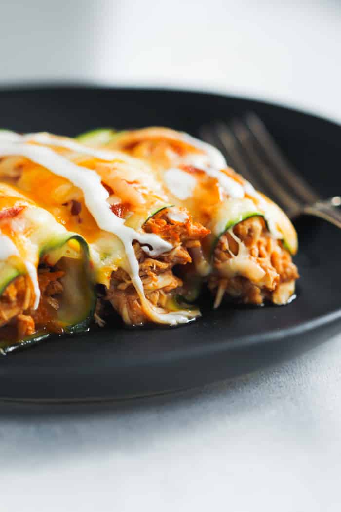 low-carb chicken zucchini enchilada