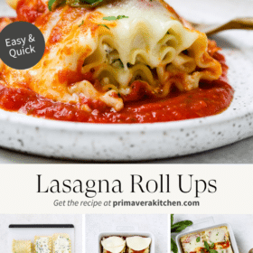 Titled Photo Collage (and shown): Lasagna Roll Ups