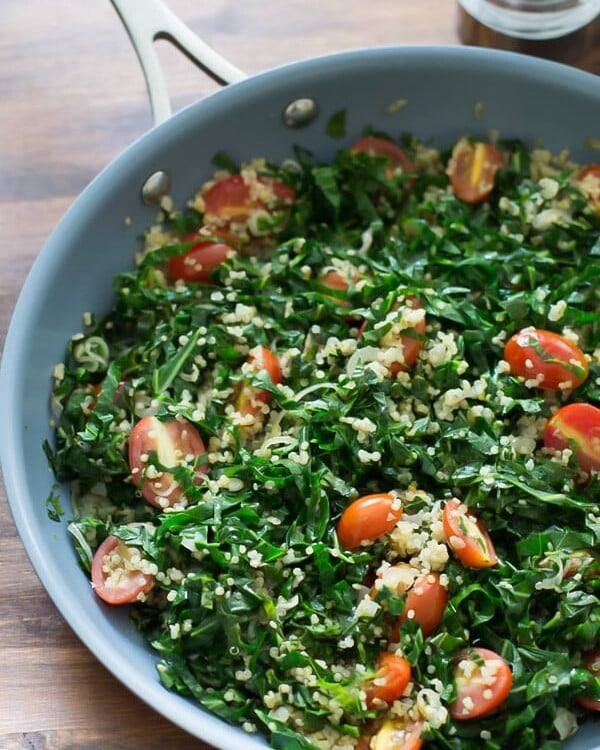 warm collard quinoa salad