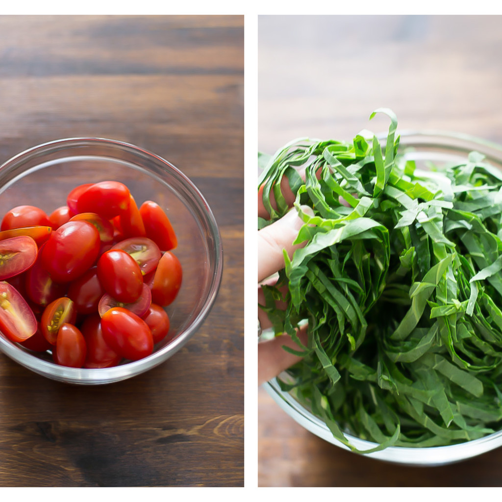 bowl of tomatoes and sliced greens