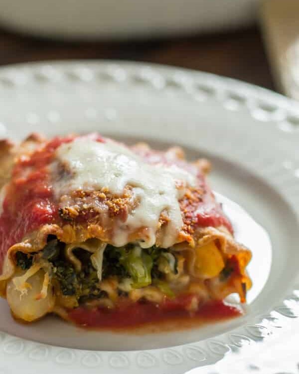 Vegies lasagna roll ups