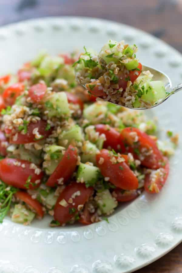 Spoonful of tabbouleh