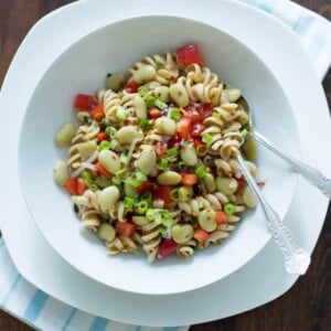 pasta salad with lima bean and anchovies