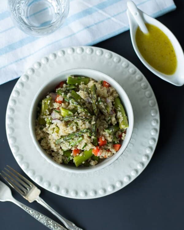 quinoa salad with roasted asparagus
