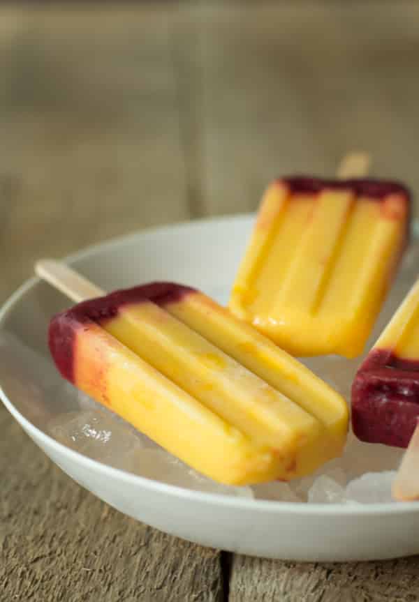 Close up of Mango Plum Popsicle