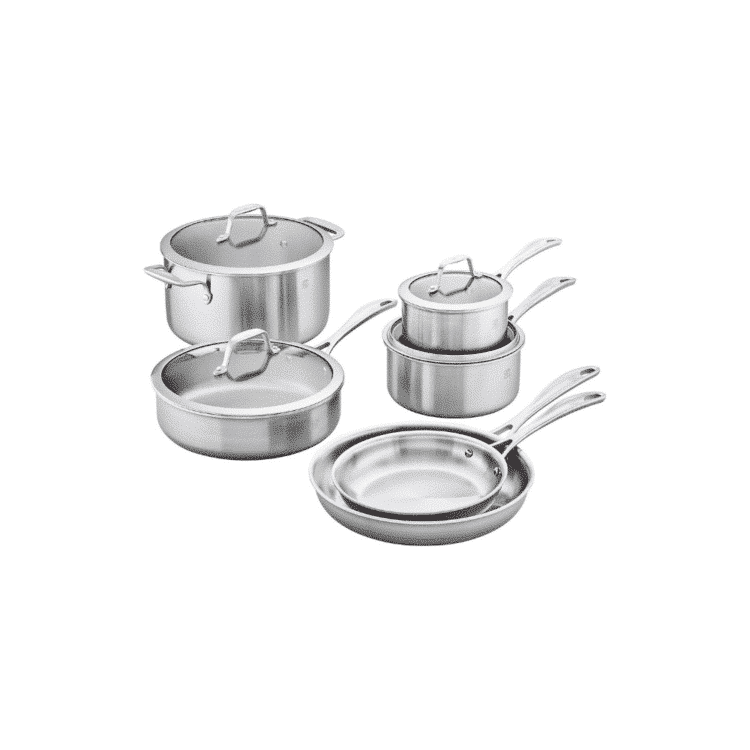 ZWILLING Spirit 3-ply 10-pc Stainless Steel Pots and Pans Set