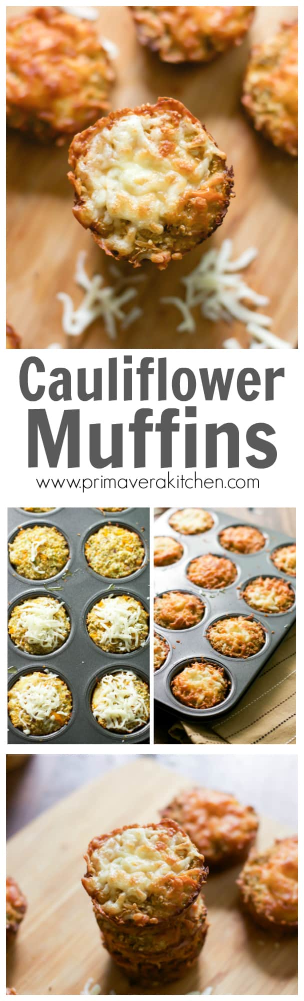 Cauliflower muffins - These Caulflower Muffins are gluten-free, low-carb and high in fiber. They are perfect side dish, appetizer or even a delicious on-the-go quick snack!!