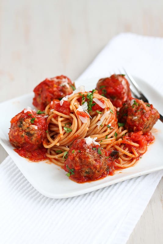 Slow Cooker healthy spaghetti meatballs Primavera Kitchen Recipe