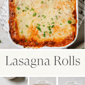 Titled Photo Collage (and shown): Lasagna Rolls