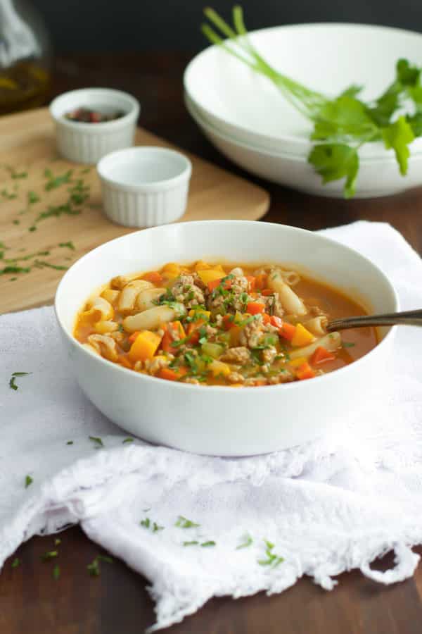 Ground Turkey Pasta Soup