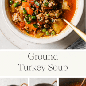 Titled Photo Collage (and shown): ground turkey soup