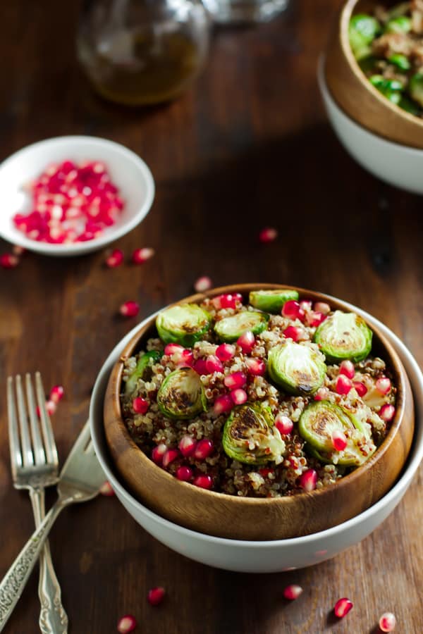 Quinoa Salad with Roasted Brussels Sprouts and Pomegranate_