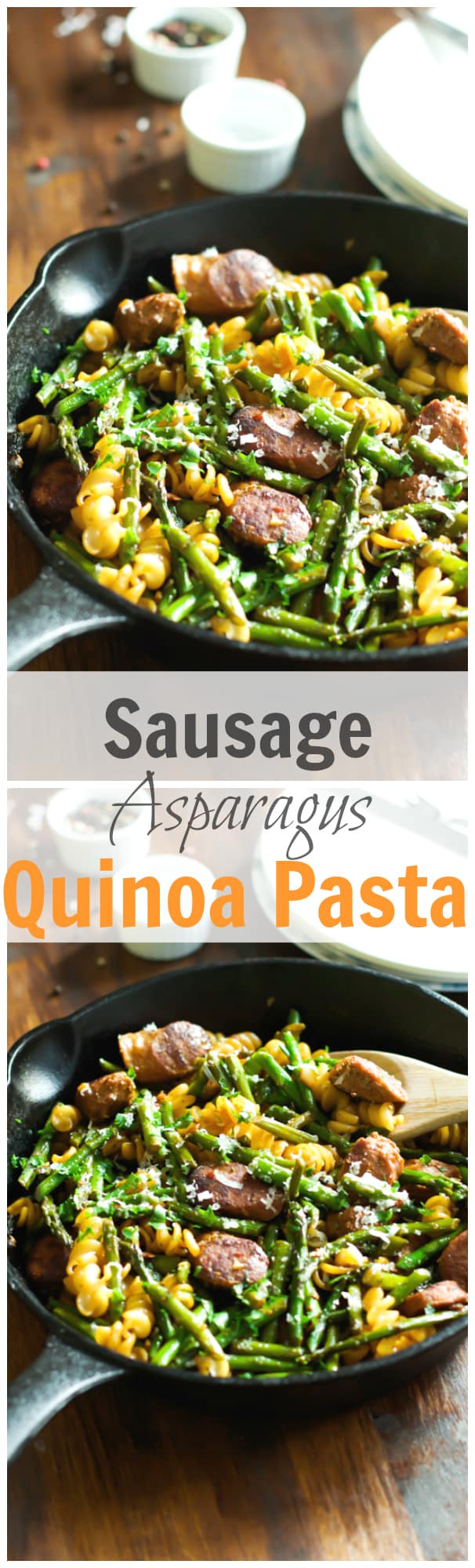 Sausage Asparagus Quinoa Pasta