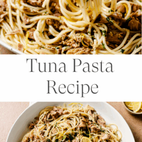 Titled Photo Collage (and shown): Tuna Pasta