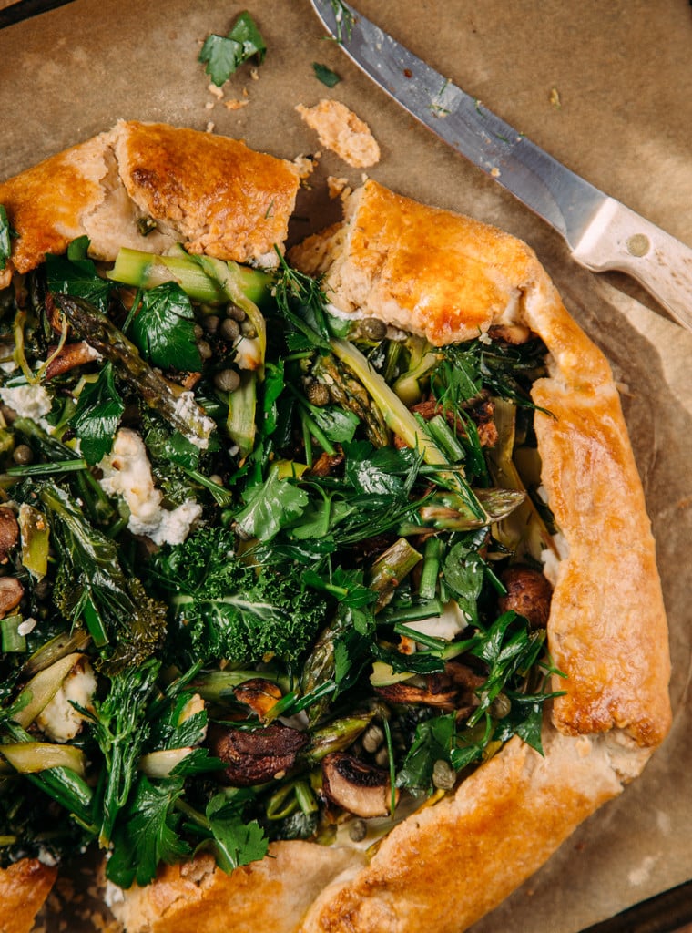 A close up of a spring galette.