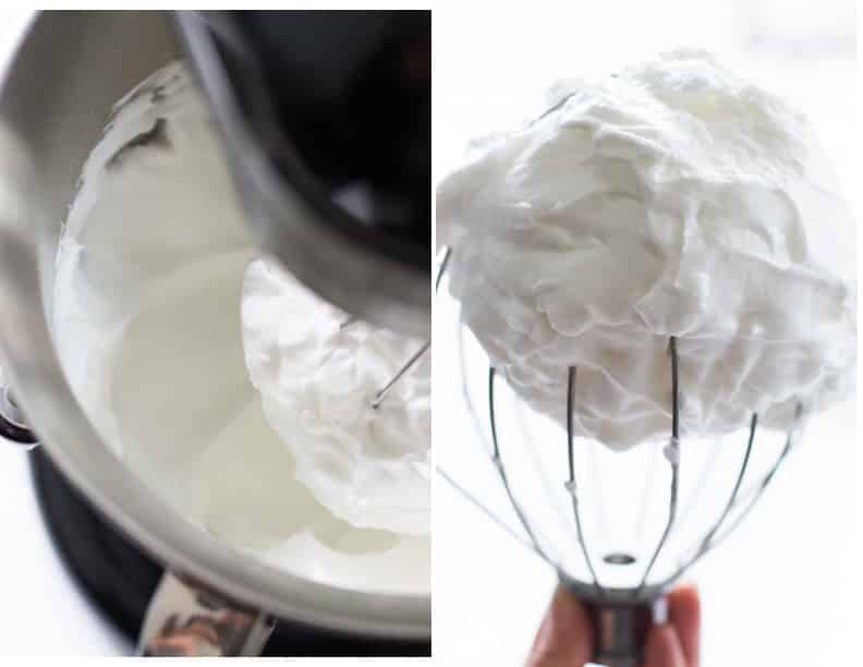 Photos showing how to whip egg whites.