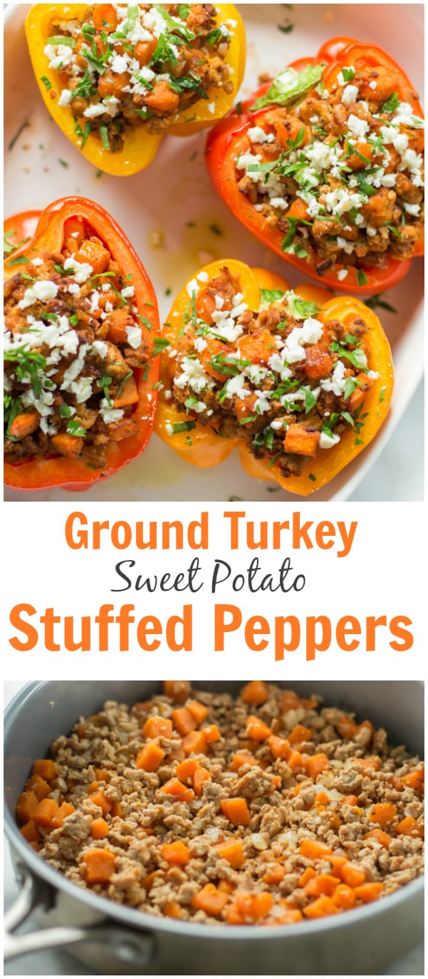 Ground Turkey Sweet Potato Stuffed Peppers