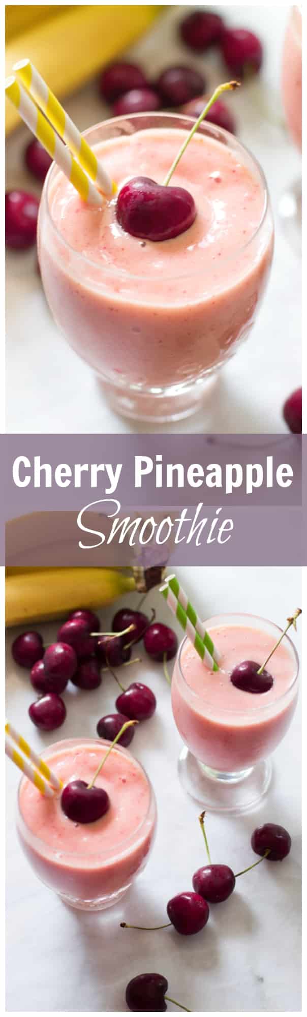 Cherry Pineapple Smoothie - This cherry pineapple smoothie takes just minutes to make and is a great nutritional breakfast option. 