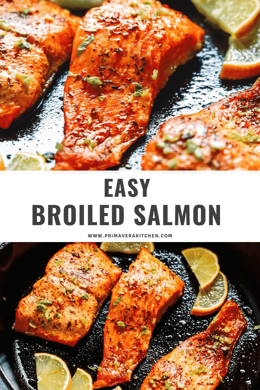 titled photo collage (and shown): Broiled salmon