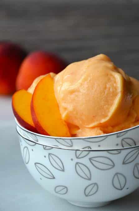 5-Minute Healthy Peach Frozen Yogurt.