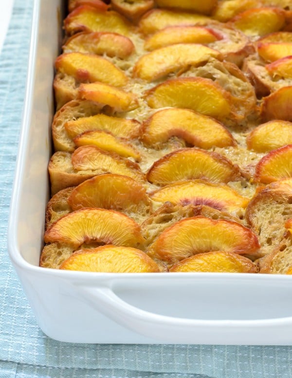 Overnight Peach French Toast.