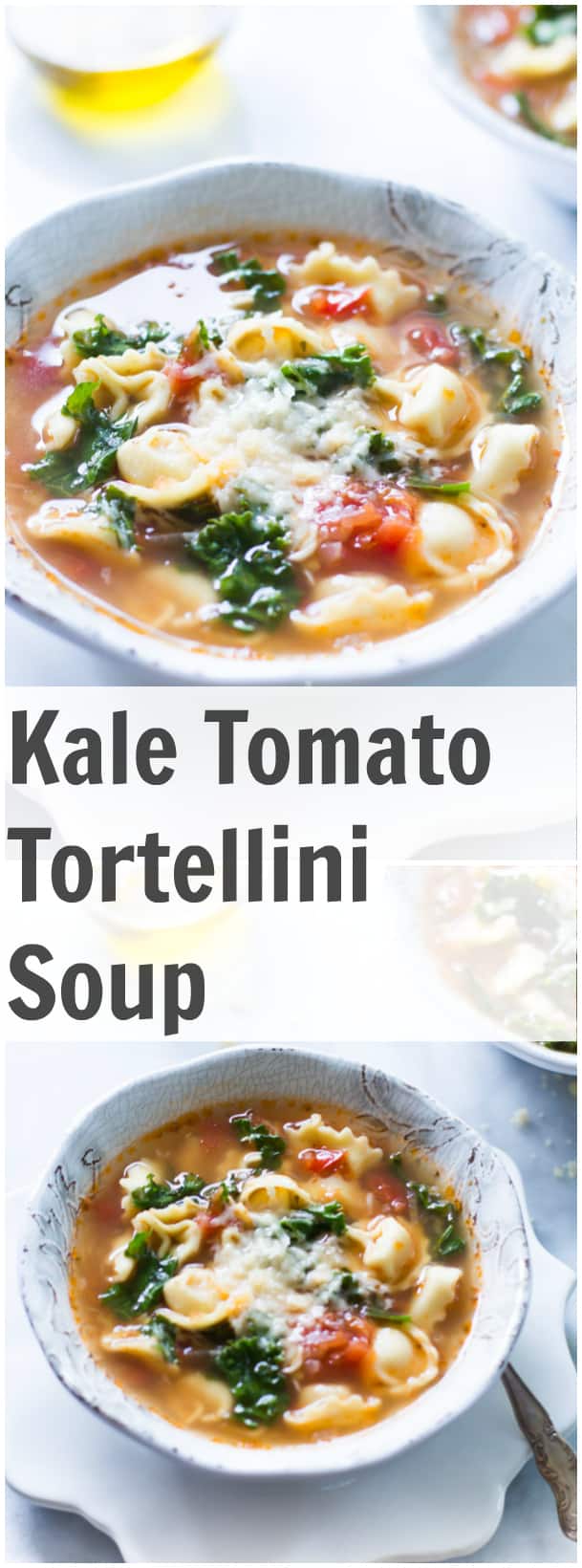 This Kale Tomato Tortellini Soup with has become the favourite soup at home just because it is so flavourful and it is the easiest soup to make ever! We love it!