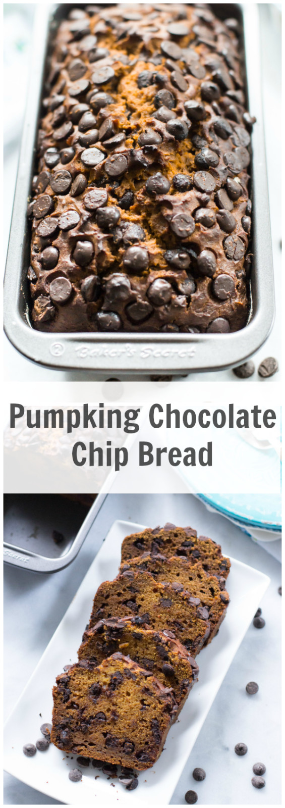 Pumpkin Chocolate Chip Bread - This is an incredibly moist Pumpkin Chocolate Chip Bread and it is loaded with fall flavour from the sweet cinnamon spice, cinnamon and chocolate chips. Enjoy this healthy pumpkin bread! 