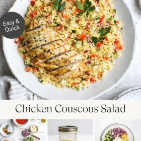 Titled Photo Collage (and shown): chicken couscous salad