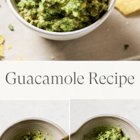 Titled Photo Collage (and shown): Easy Guacamole Recipe