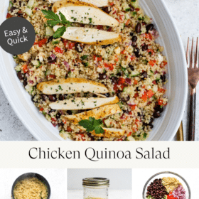Titled Photo Collage (and shown): chicken quinoa salad