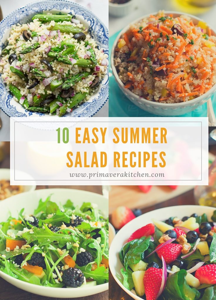 10 Easy Summer Salad Recipes - These 10 Easy Summer Salad Recipes are perfect for summer parties, picnics and barbecues. They are super easy to make, fresh, flavourful, colourful and healthy. They are also all go-to recipes for summer meals. 
