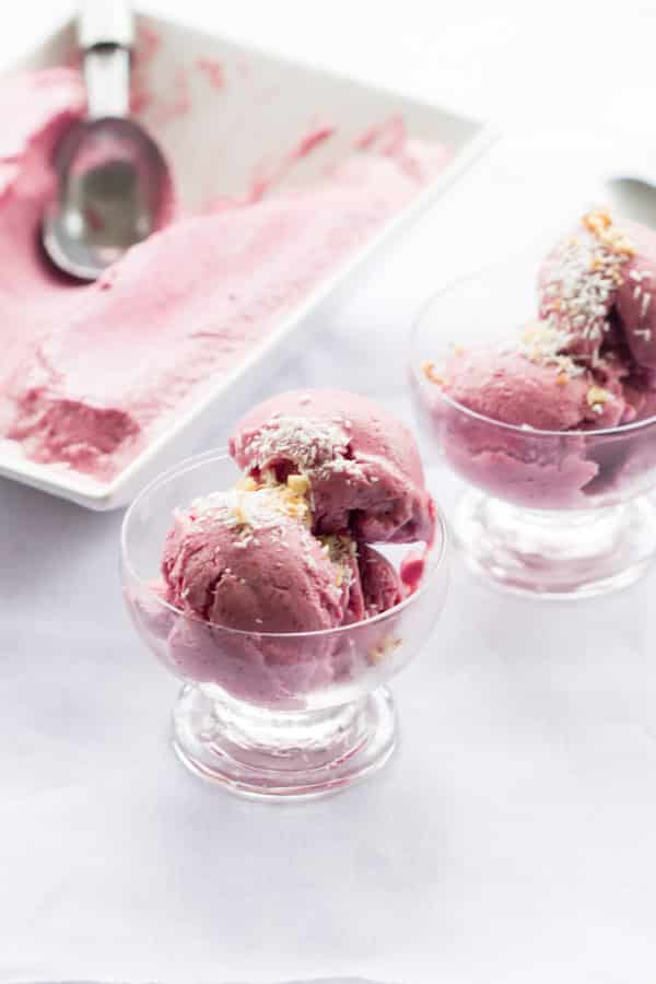 Healthy Blender Raspberry Ice Cream - Primavera Kitchen