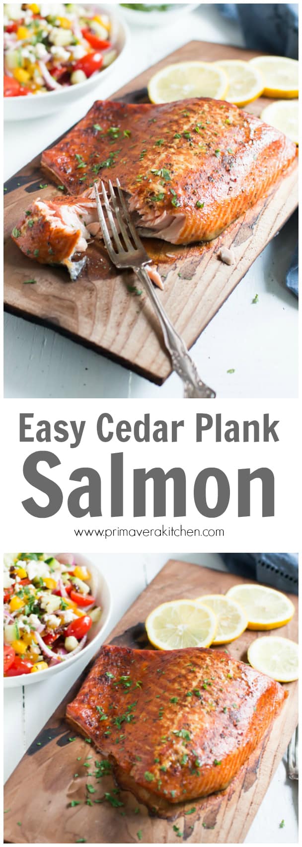 Easy Cedar Plank Salmon - Enjoy this wild and fresh salmon filet that's been rubbed with Cajun seasoning and grilled slowly over soaked cedar plank to bring a delicious smokey flavour to your fish. 