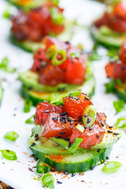 Spicy Tuna and Avocado Cucumber Sushi 800 0744