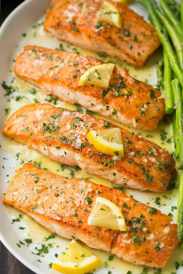 3 pieces of fish in a baking sheet