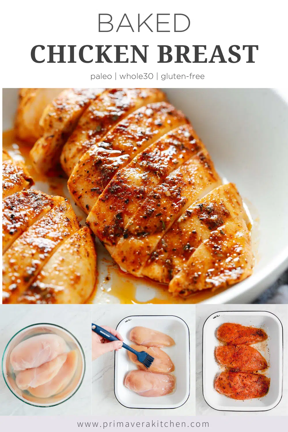 titled photo collage (and shown): Baked chicken breast