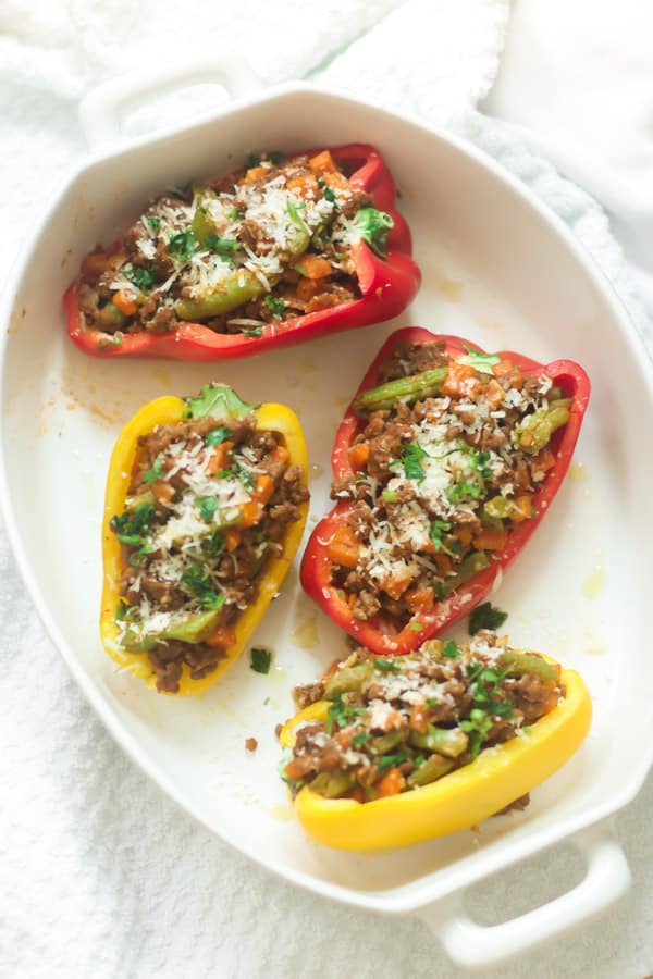 Easy Ground Turkey Stuffed Peppers - Primavera Kitchen