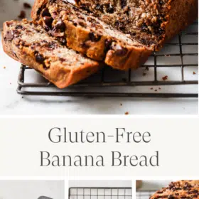 Titled Photo Collage (and shown): Gluten-free Banana Bread