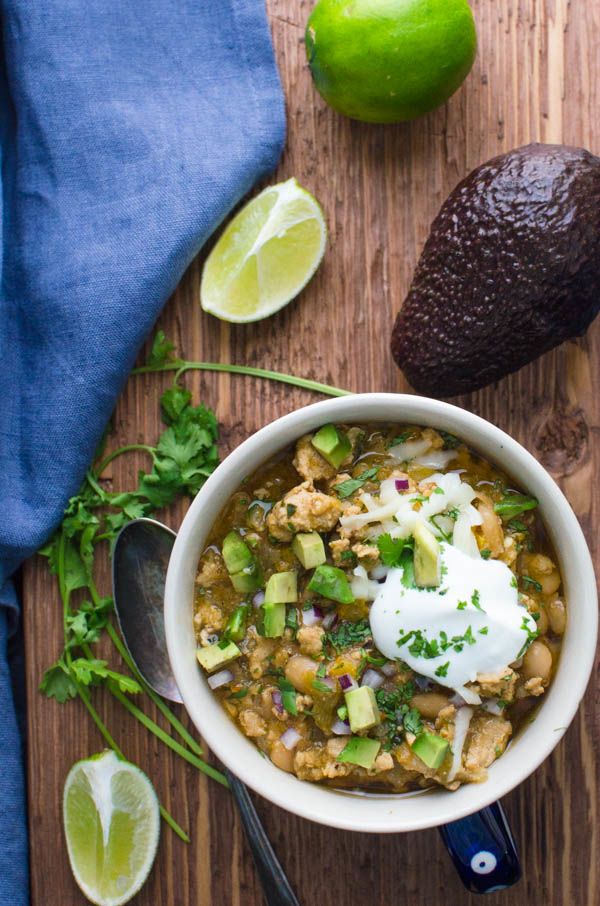 turkey chili with tomatillos and white beans