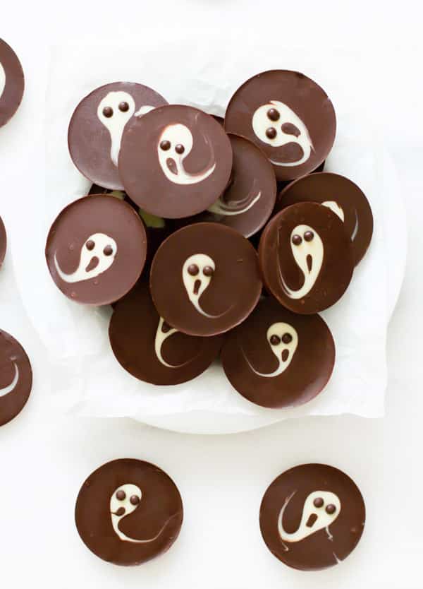 2-Ingredient Ghost Chocolate Cups Primavera Kitchen Halloween Recipe