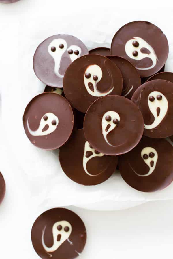 2-Ingredient Ghost Chocolate Cups Primavera Kitchen Halloween Recipe