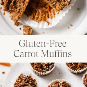Titled Photo Collage (and shown): gluten free carrot muffins
