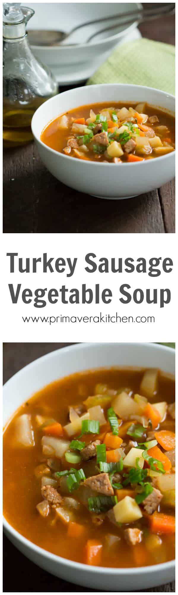 turkey-sausage-vegetable-soup - Enjoy this filling Turkey Sausage Vegetable Soup that is packed with the flavors of turkey sausage, tomatoes, parsnip and turnip. This is a very satisfying soup and it'll warm you up during the cold weather. 