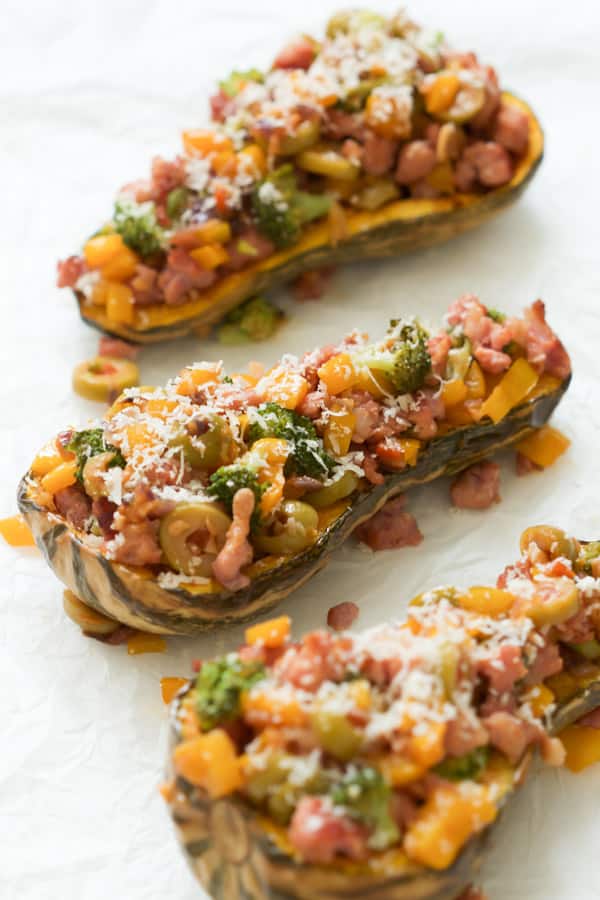 italian-sausage-stuffed-butternut-squash - This Italian Sausage Stuffed Butternut Squash recipe is the ultimate comfort food and it's a complete meal with lots of veggies and protein. It's also low-carb, gluten-free and paleo-friendly! 