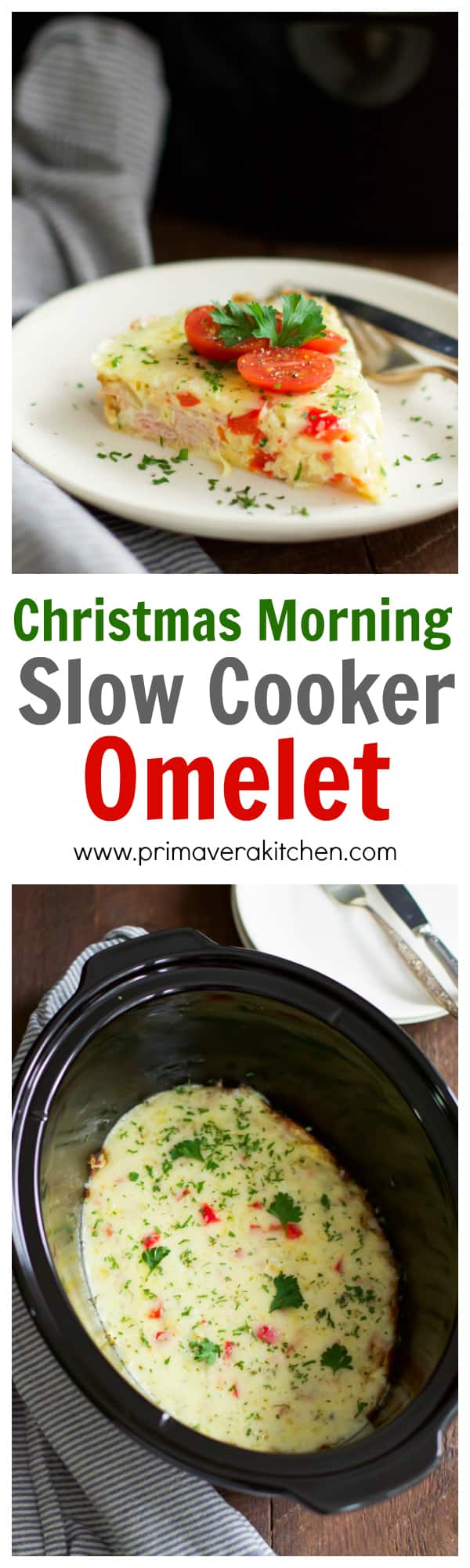 chistmas-morning-slow-cooker-omelet_- This Christmas Morning Slow Cooker Omelet is perfect for you who don’t want to spend your fun Christmas morning in the kitchen. You can make this omelet ahead with eggs, almond milk, bell pepper, onions, ham and cheese