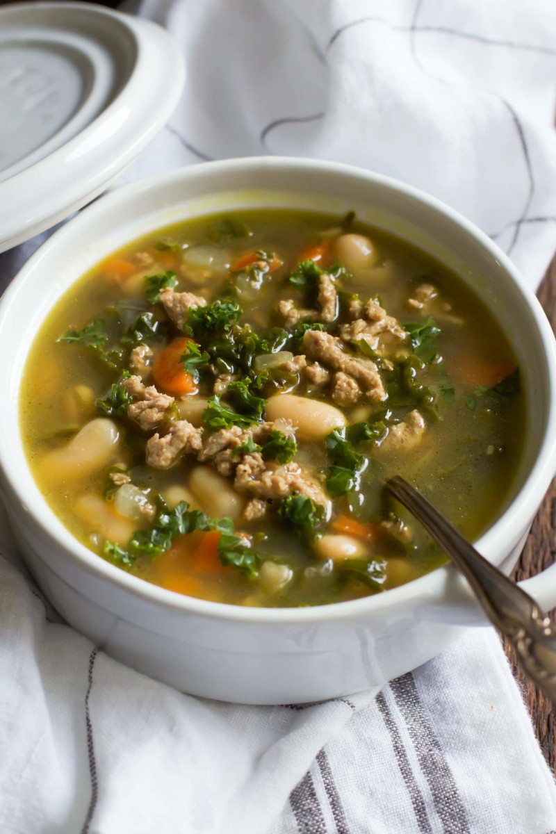 Ground Turkey White Bean Kale Soup Primavera Kitchen