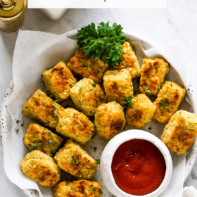 Titled Photo Collage (and shown): cauliflower tots