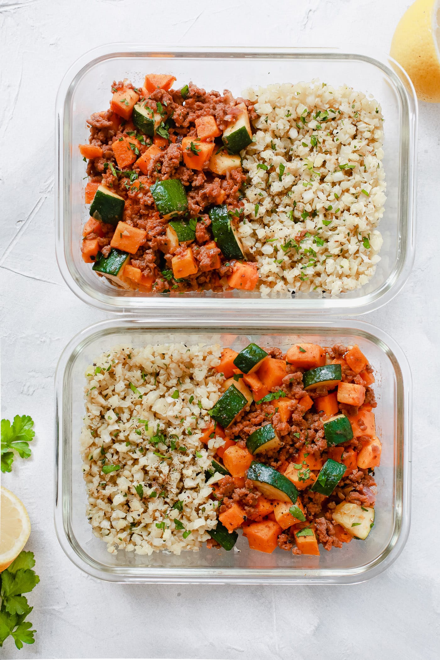 Ground Beef Zucchini Sweet Potato Skillet (Meal Prep) Primavera Kitchen