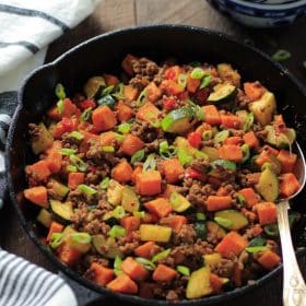 Ground Beef Zucchini Sweet Potato Skillet Primavera Kitchen Recipe