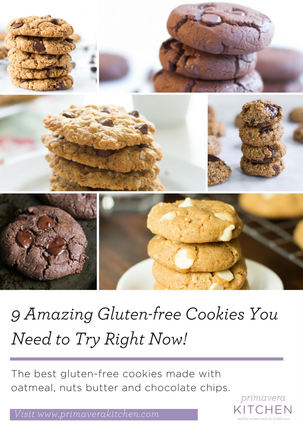 9 Amazing Gluten-free Cookies You Need to Try Right Now - These are the list of 9 amazing gluten-free cookies made with oatmeal, nuts butter and chocolate chips.